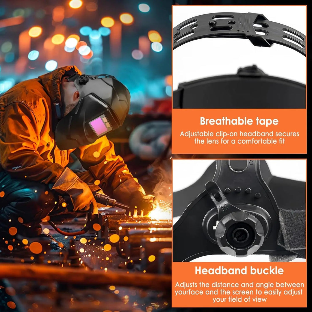 Auto Darkening Welding Mask with Head Lamp