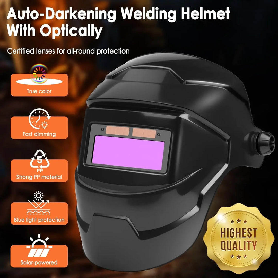 Auto Darkening Welding Mask with Head Lamp
