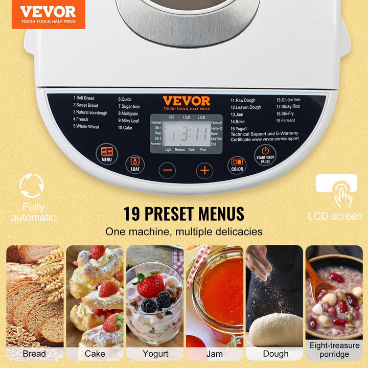 Automatic Bread Maker Machine with Digital Control Panel