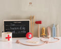 Wooden toy doctor kit with stethoscope