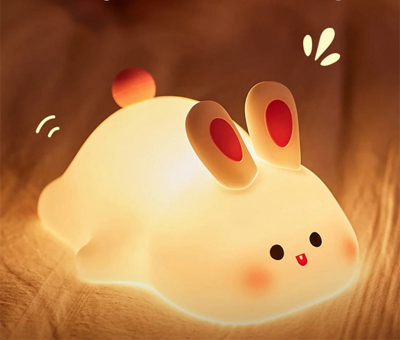 Silicone bunny night light glowing