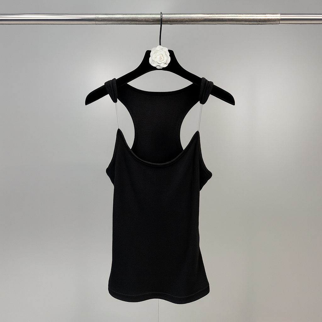 Havenholt Ribbed Slim Fit Vest Top with Invisible Straps