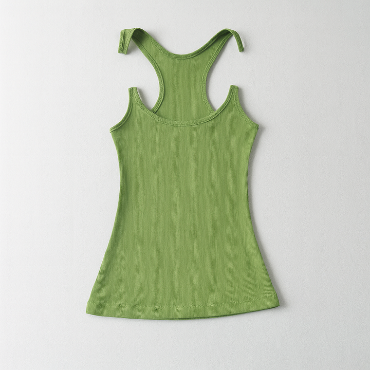 Havenholt Ribbed Slim Fit Vest Top with Invisible Straps