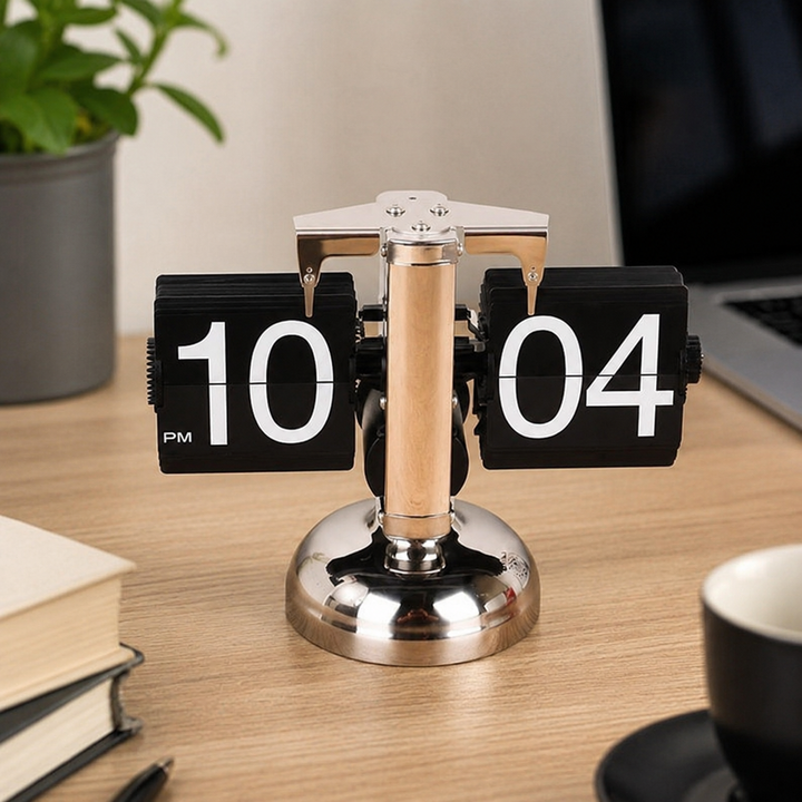 Havenholt Retro Flip Desk Clock with Silent Quartz Movement