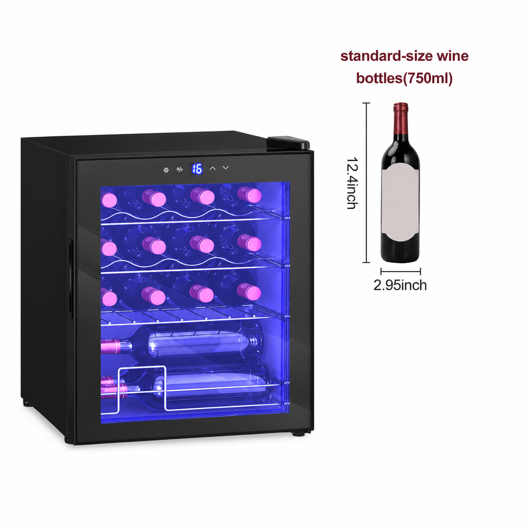 Compact Wine Fridge with Digital Touch Controls