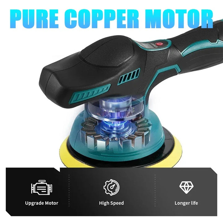 Cordless Orbital Buffer Polisher with Variable Speed and Multiple Foam Pads