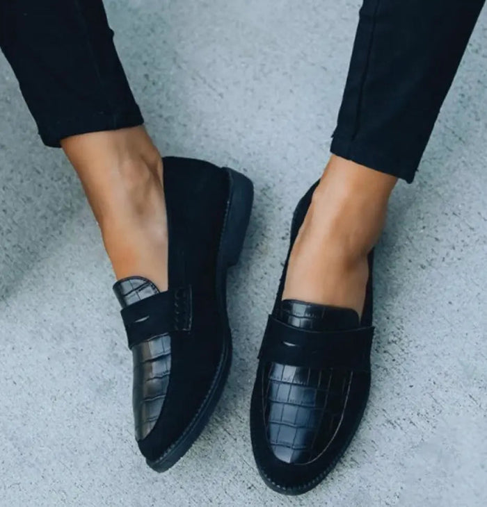 Havenholt Croc-Embossed Loafers with Cushioned Insole
