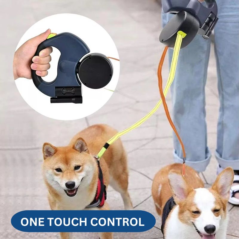 Havenholt 10ft Dual Retractable Dog Lead with Torch