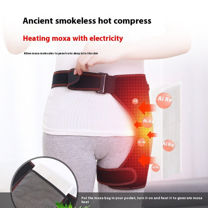 Electric Hip and Lower Back Heating Wrap with Graphene Elements – Adjustable Heat Settings, Vibration Modes, Auto Shutoff, 18.5 Inch Coverage