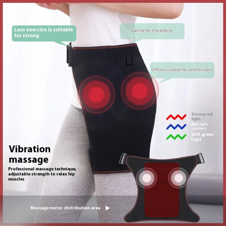 Electric Hip and Lower Back Heating Wrap with Graphene Elements – Adjustable Heat Settings, Vibration Modes, Auto Shutoff, 18.5 Inch Coverage