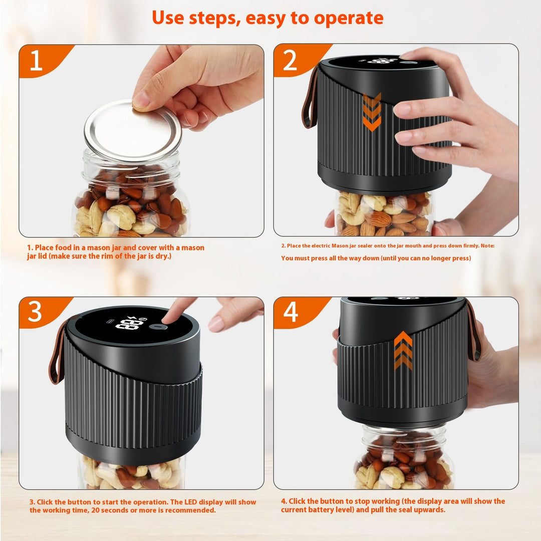 Electric Mason Jar Vacuum Sealer with LED Display
