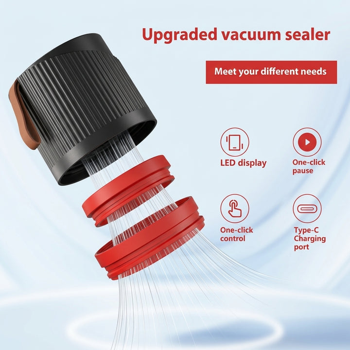 Electric Mason Jar Vacuum Sealer with LED Display