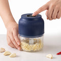 Electric Garlic Chopper, 300ML Portable Food Processor with 4 Sharp Blades, Cordless Vegetable Onion Meat Grinder