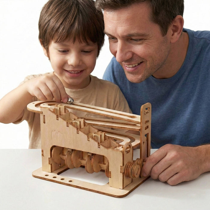 Havenholt Wooden Marble Run 3D Puzzle Kit with Working Gears