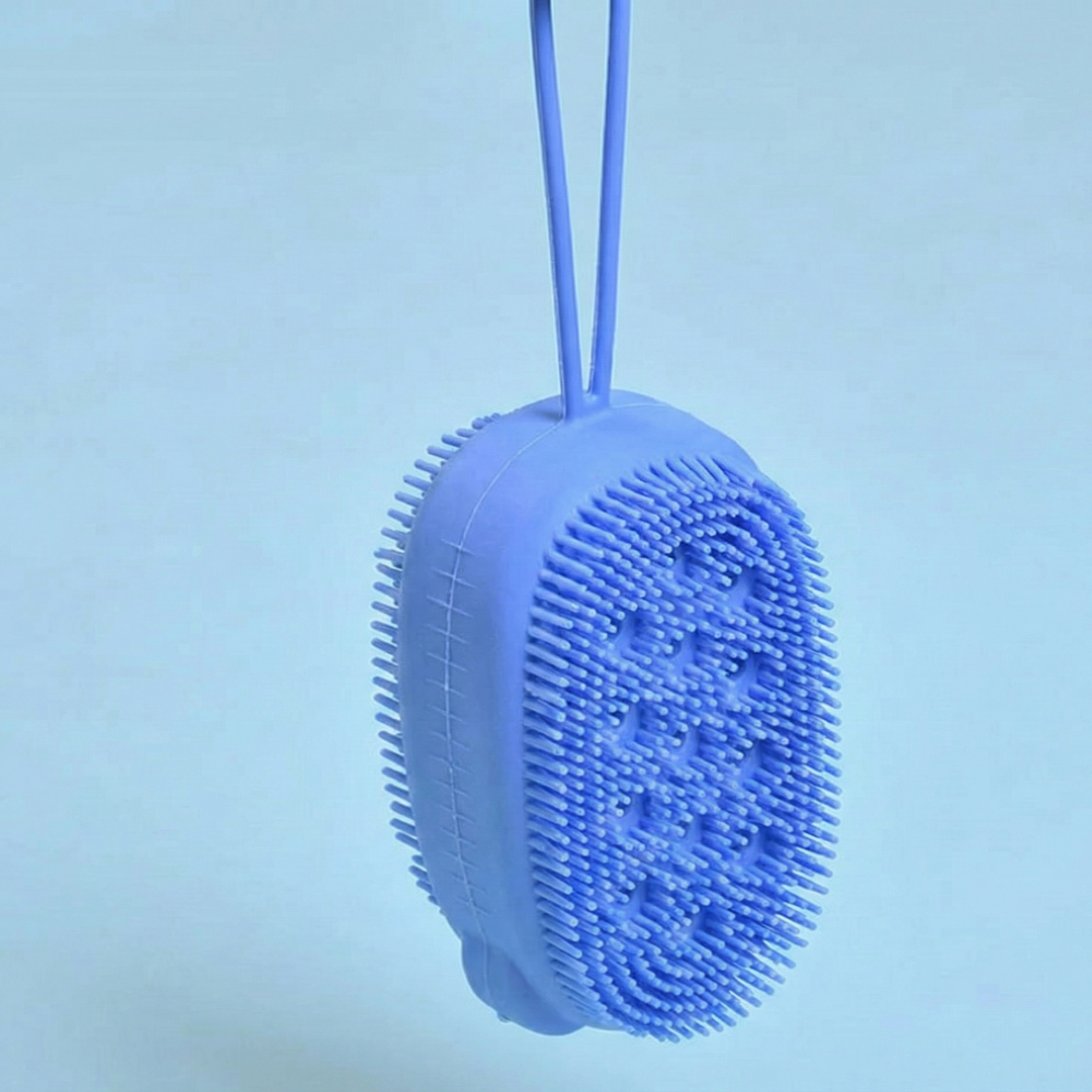 Silicone Bath Scrubber with Soap Dispenser for Exfoliation