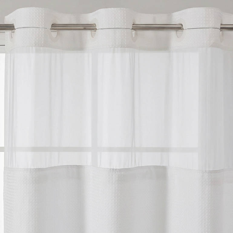 Havenholt No-Hook Shower Curtain with Snap-In Fabric Liner