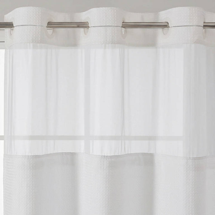 Havenholt No-Hook Shower Curtain with Snap-In Fabric Liner