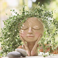 Ceramic Face Planter with Expressive Design for Small Succulents and Herbs