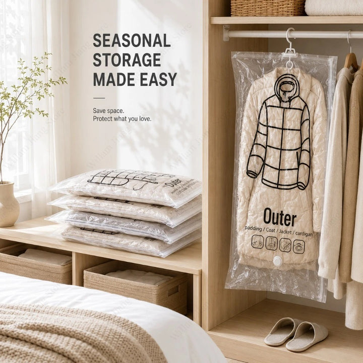 Hanging Vacuum Storage Bags, Set of 4