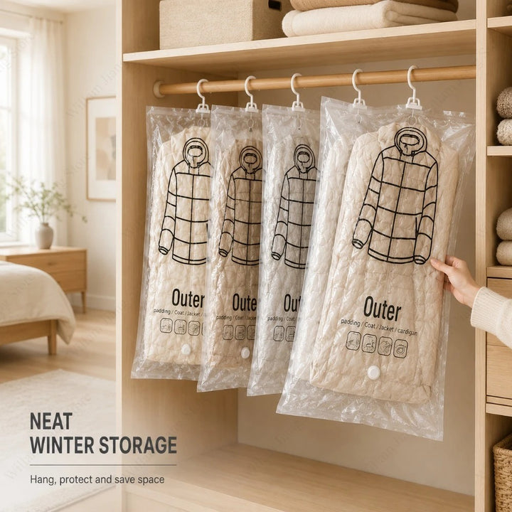 Hanging Vacuum Storage Bags, Set of 4