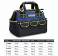Heavy Duty Tool Bag with Wide Mouth and Waterproof Base