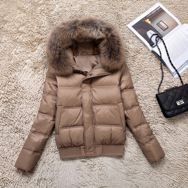 Kids Puffer Jacket with Faux Fur Hood and Ribbed Hem