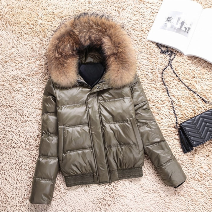 Kids Puffer Jacket with Faux Fur Hood and Ribbed Hem
