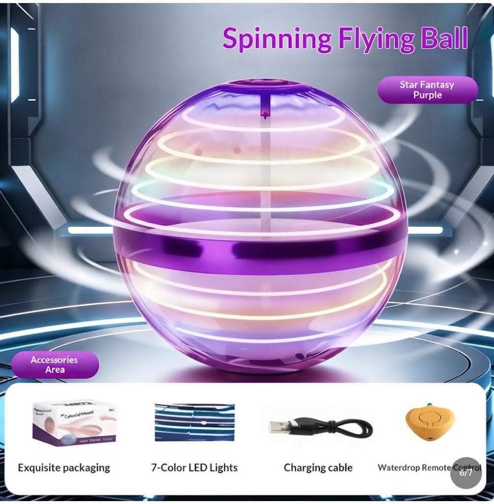Havenholt Flying Spinner Ball with LED and 360° Hand Control