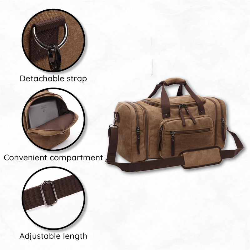 Havenholt Expandable Canvas Holdall with Laptop Pocket
