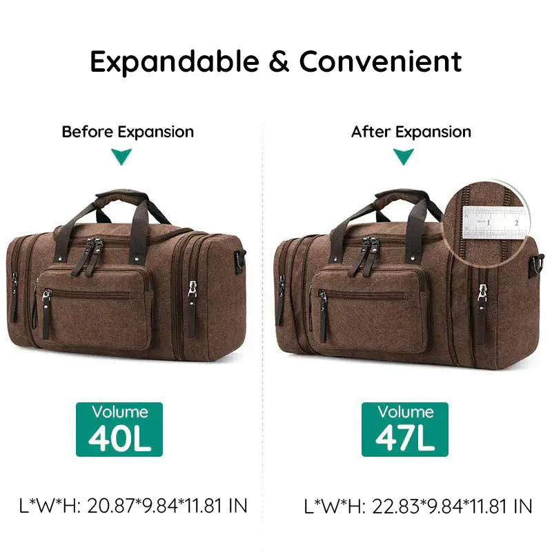 Havenholt Expandable Canvas Holdall with Laptop Pocket