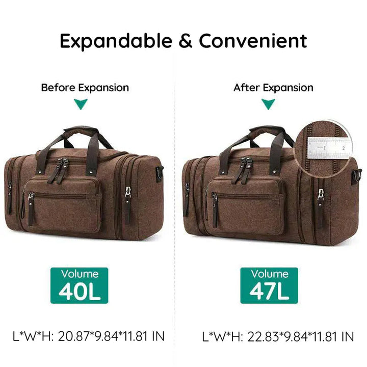 Havenholt Expandable Canvas Holdall with Laptop Pocket