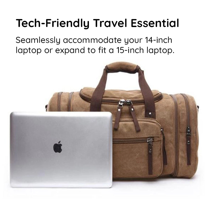 Havenholt Expandable Canvas Holdall with Laptop Pocket