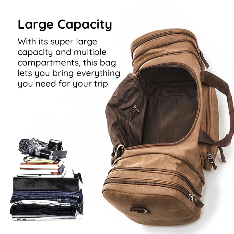 Havenholt Expandable Canvas Holdall with Laptop Pocket
