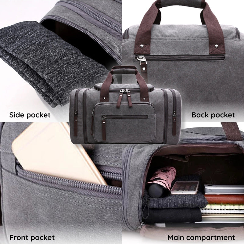 Havenholt Expandable Canvas Holdall with Laptop Pocket