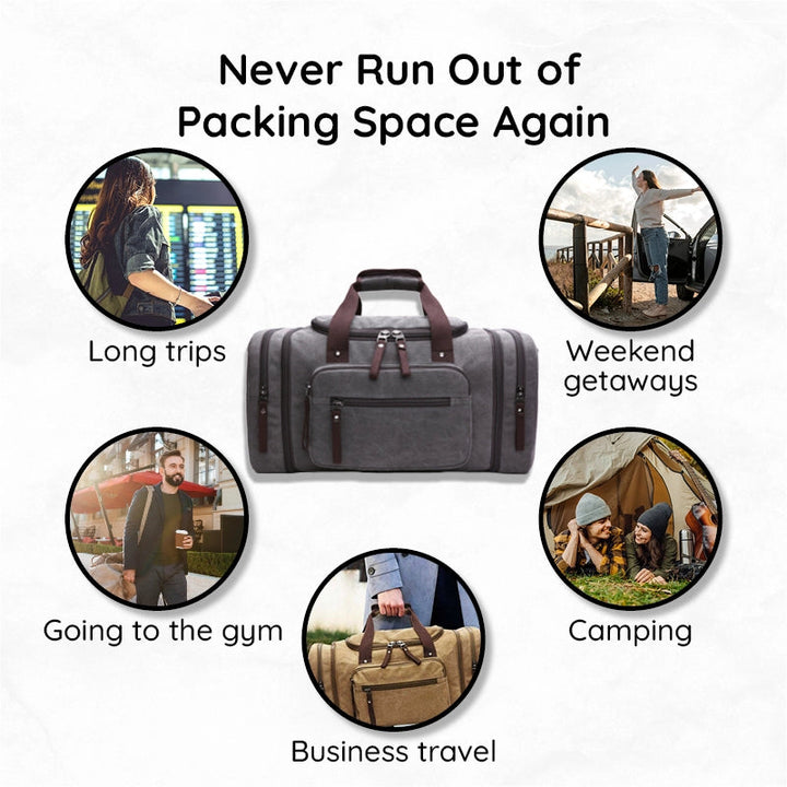 Havenholt Expandable Canvas Holdall with Laptop Pocket