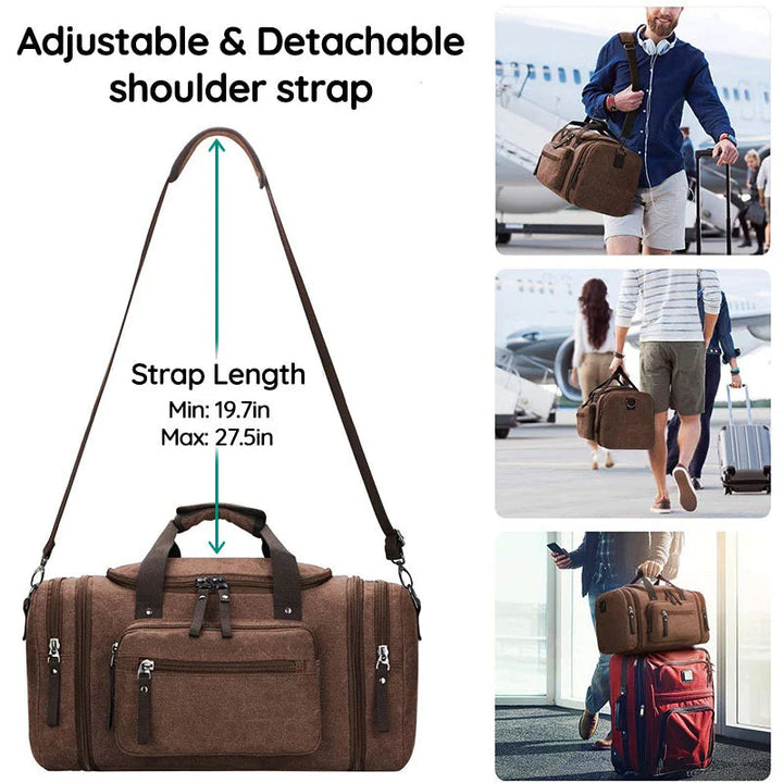 Havenholt Expandable Canvas Holdall with Laptop Pocket
