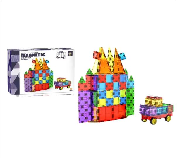 Magnetic Building Tiles Set for Kids with Creative Construction Pieces