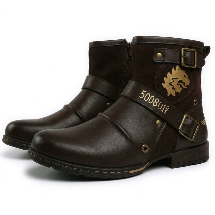 Masculine Heritage Buckle-Fastened Footwear and Mens Vintage Style Buckled Ankle Boots