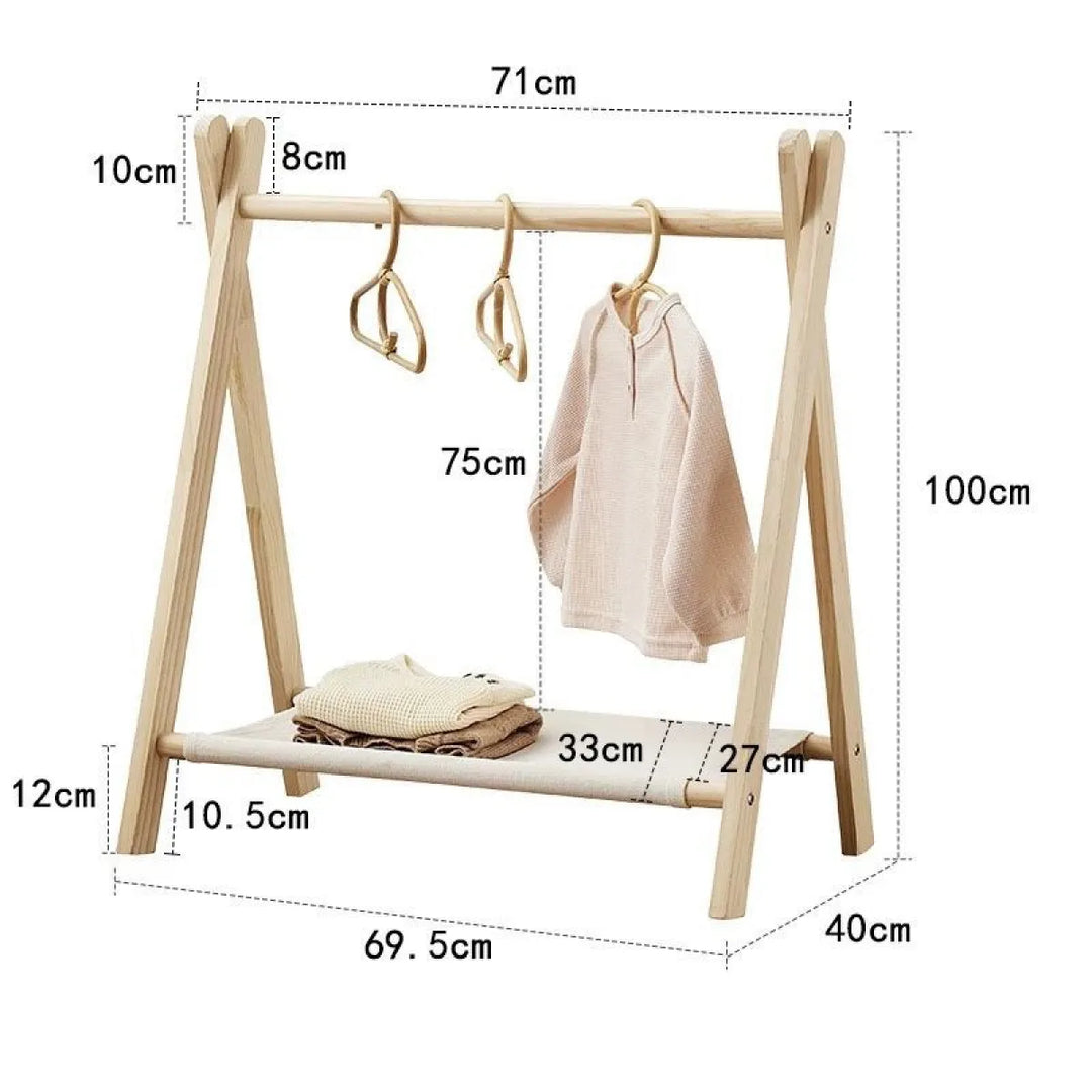 Havenholt Montessori Wooden Clothes Rail for Toddlers