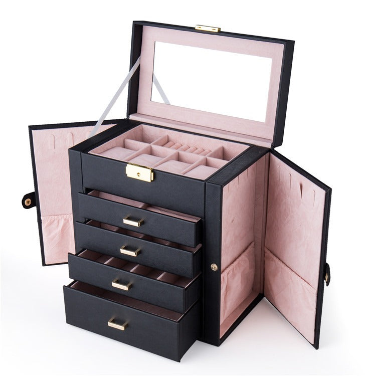 Multi-Level jewellery Organizer with Mirror and Locking Mechanism