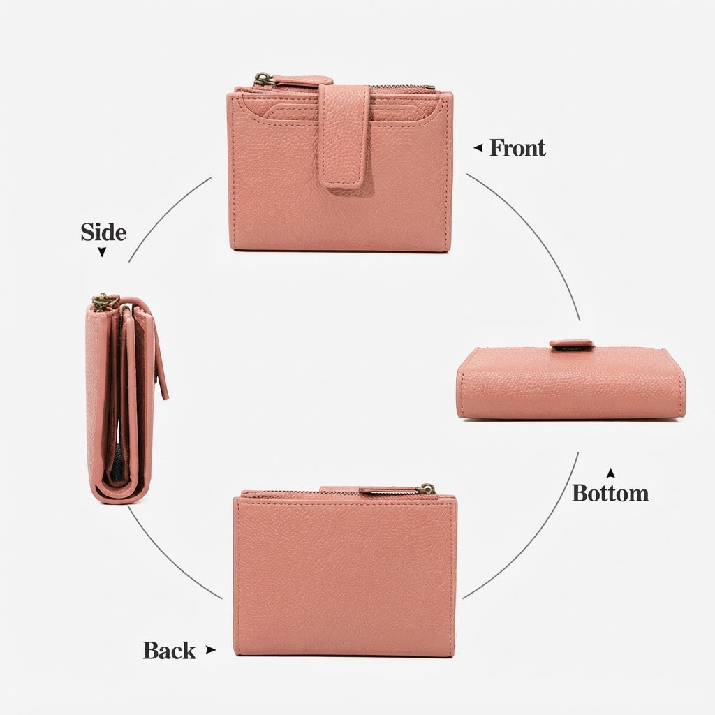 Multi-Pocket Wallet with RFID Blocking and Detachable ID Windows