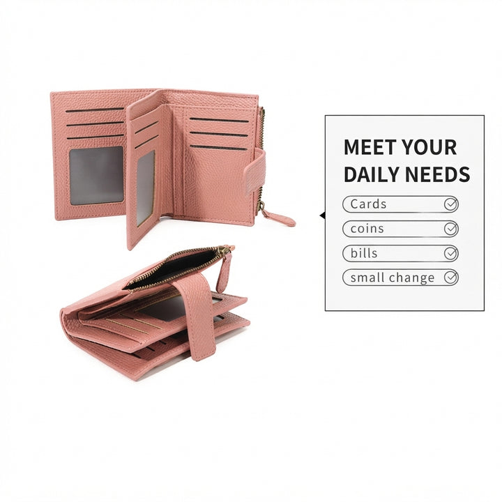 Multi-Pocket Wallet with RFID Blocking and Detachable ID Windows