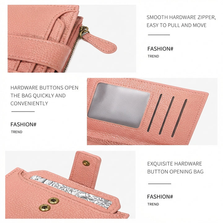 Multi-Pocket Wallet with RFID Blocking and Detachable ID Windows
