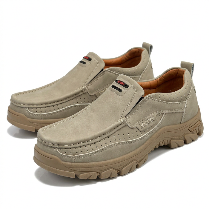 Orthopaedic Ankle Boots with Arch Support and Slip-Resistant Sole, Black Leather