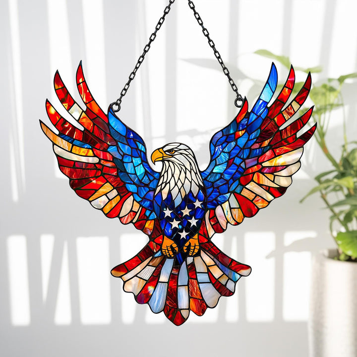 Havenholt Eagle Stained Glass Suncatcher with Chain