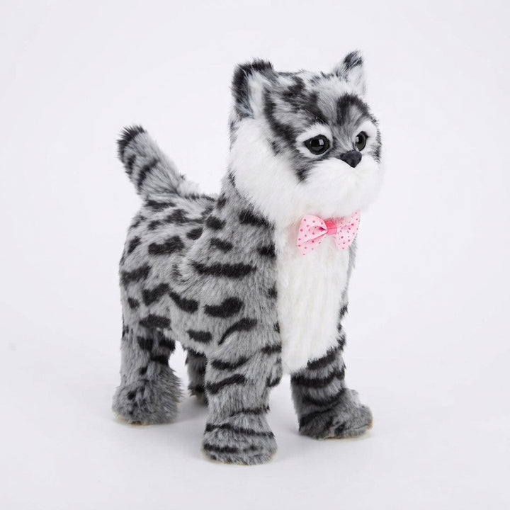 Realistic Interactive Tabby Robot Kitten, Walking and Meowing Robot Cat
