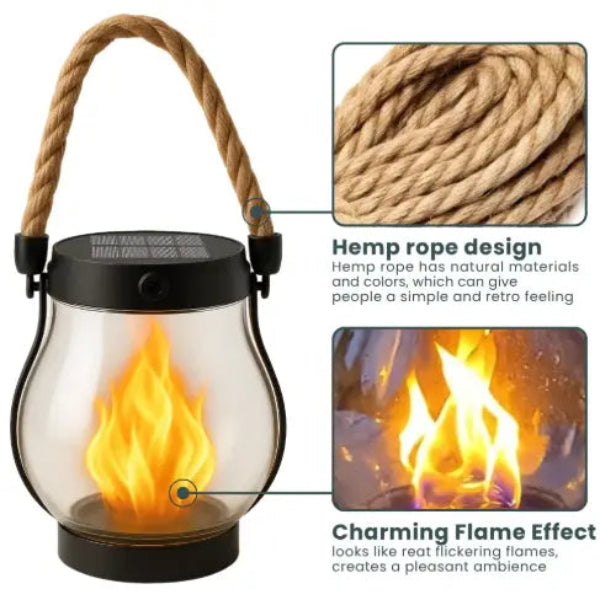 Havenholt Flame Lantern with Dusk Sensor