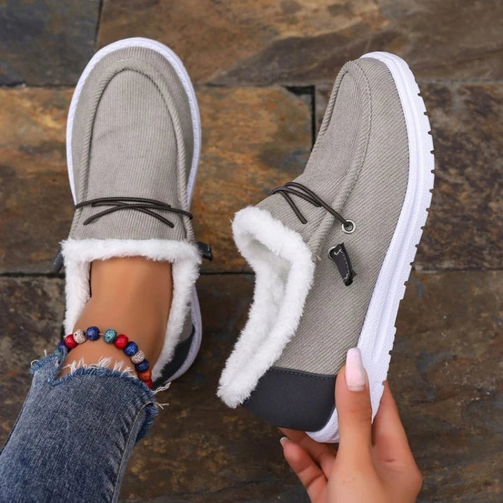 Havenholt Velvet Lined Slip-On Winter Shoes with Grip Sole