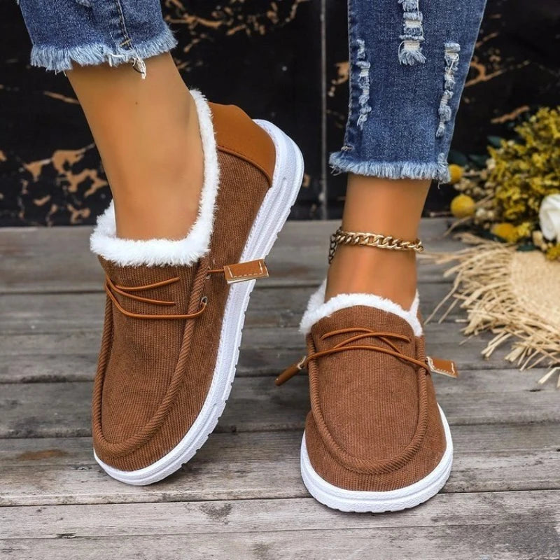 Havenholt Velvet Lined Slip-On Winter Shoes with Grip Sole