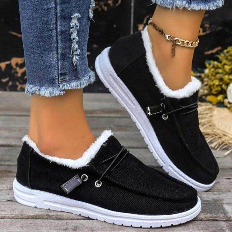 Havenholt Velvet Lined Slip-On Winter Shoes with Grip Sole